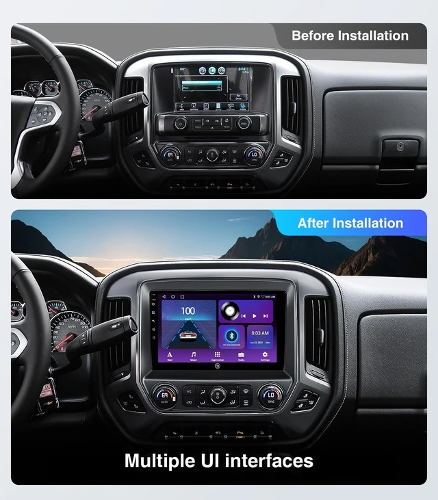 Alt view image 2 of 5 - Car Stereo Radio for GMC Sierra Chevy Silverado 2014-2018