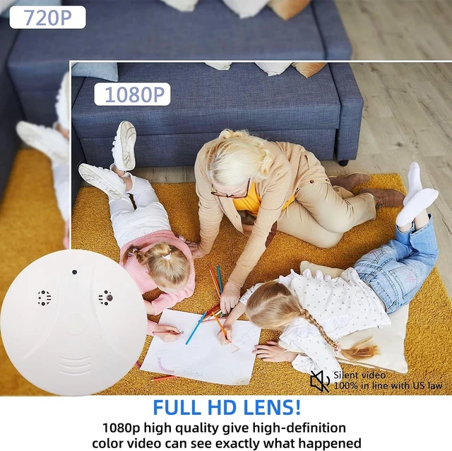 Alt view image 2 of 5 - 1080P HD Wireless Security Camera WiFi Smoke Detector Hidden Camera Spy Camera with Night Vision, Motion Detection and Remote View for Home and Office