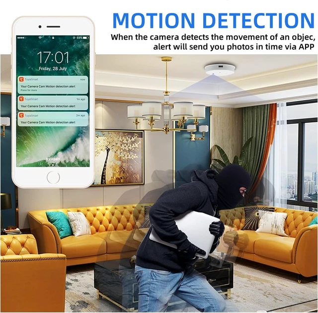 Alt view image 3 of 5 - 1080P HD Wireless Security Camera WiFi Smoke Detector Hidden Camera Spy Camera with Night Vision, Motion Detection and Remote View for Home and Office