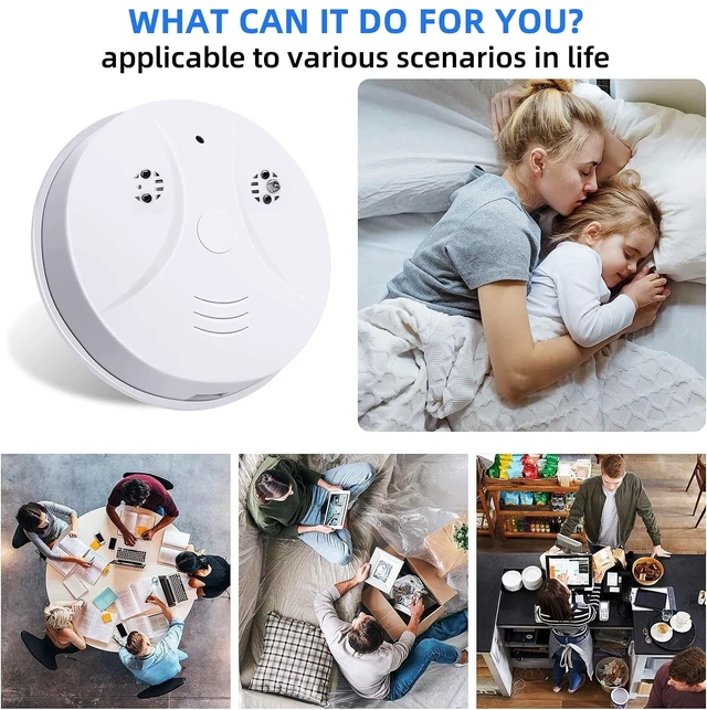 Alt view image 4 of 5 - 1080P HD Wireless Security Camera WiFi Smoke Detector Hidden Camera Spy Camera with Night Vision, Motion Detection and Remote View for Home and Office