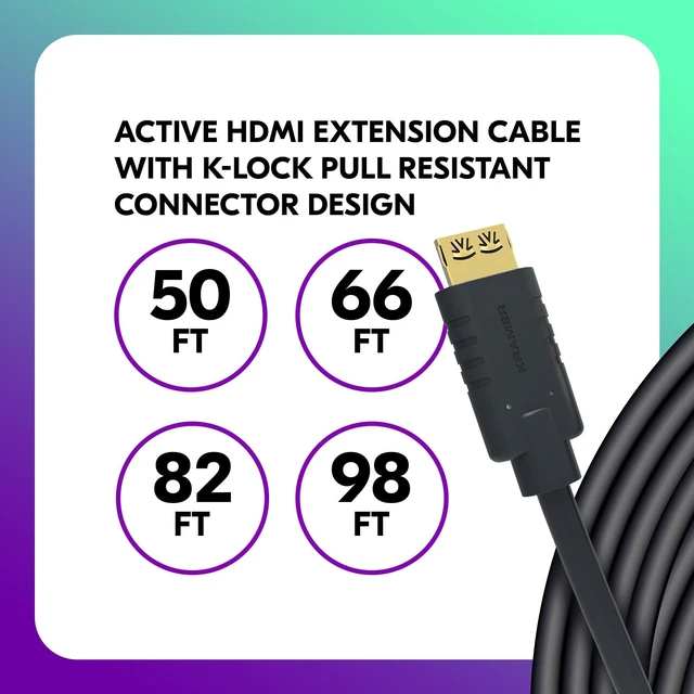 Alt view image 2 of 5 - Kramer Active High-Speed HDMI Cable CA-HM-50, 50 ft, 4K@60Hz, HDMI to HDMI