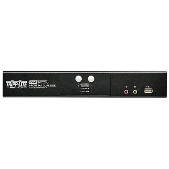 Alt view image 3 of 5 - Tripp Lite 2-Port DVI Dual-Link/USB Desktop KVM Switch with Audio & Cables (B004-DUA2-HR-K)