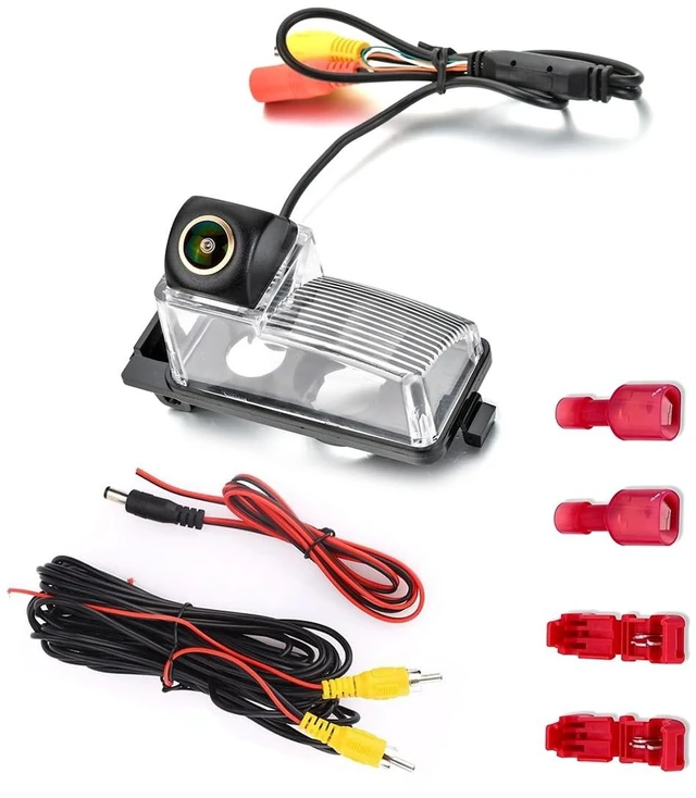Main image of Aqkiweys AHD Car Reverse Camera for Nissan Tiida Versa Livina Grand Livina Pulsar Latio Hatchback Livina Geniss 350/370/Fairlady Z, License Plate Light Replacement, Fisheye Golden, Night Vision, IP69