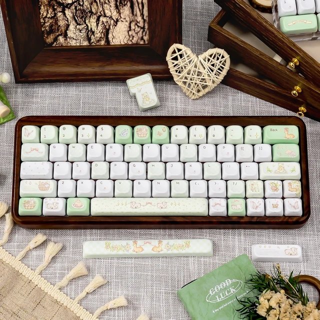 Alt view image 3 of 5 - ZERRIOY Cute Keycaps MDA Profile Custom PBT Green Animal Theme Keycap