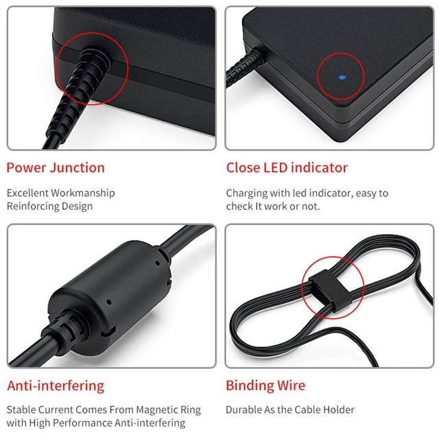 Alt view image 3 of 5 - Delippo 150W 19.5V 7.7A Laptop AC Adapter for Asus ZenBook PRO 15 14 Gaming Laptop A17-150P1A UX580GE UX580GD UX550GD UX550GE F UX550G X570Z Q536 UX450FD X570ZD Q536F