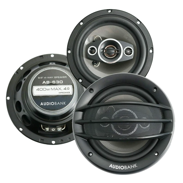 Alt view image 2 of 5 - 4X Audiobank AB-630 800 Watts Power Handling 6.5-Inches 4-Way Car Audio Stereo Coaxial Speakers with Frequency Response: 65-20000 Hz and 2x15 Piezo Tweeter