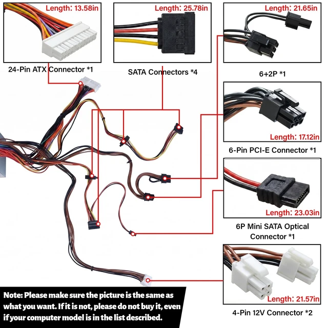 Alt view image 3 of 5 - LXun Upgrad D460EGM-00 460W Power Supply Compatible with Dell Precision 3630 T3630 5680 T3640 T3650 Alien-Ware Aurora R7 R6 R5 460w PSU Replace DPS-460DB-18 A AC460AM-01 D460AM-03 PSU