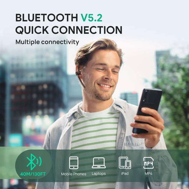 Alt view image 2 of 5 - Yealink Bluetooth Headset BH71,Wireless Bluetooth Earpiece with 4 Noise Canceling Microphones,Teams&Zoom Certified,Mute Function,Connect to Cell Phone/Laptops,No Dongle