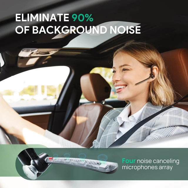Alt view image 3 of 5 - Yealink Bluetooth Headset BH71,Wireless Bluetooth Earpiece with 4 Noise Canceling Microphones,Teams&Zoom Certified,Mute Function,Connect to Cell Phone/Laptops,No Dongle