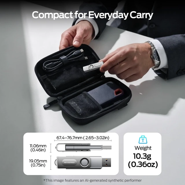 Alt view image 5 of 5 - MOVE SPEED 256GB USB Drive 150MB/s Thumb Drives USB 3.0 and Type C Memory Stick with Dual Ports for iPhone 17/16/15, Android Phone, Windows, Mac, Tablet