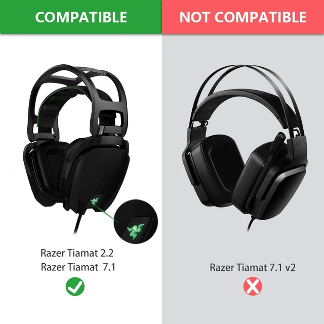 Alt view image 3 of 5 - Geekria Replacement Ear Pads for Razer Tiamat 2.2, Tiamat 7.1 (Not Fit Tiamat 7.1 v2) Headphones Ear Cushions, Repair Parts (Black)