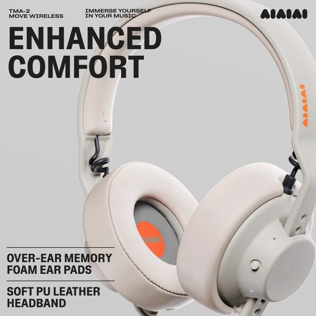 Alt view image 4 of 5 - AIAIAI TMA-2 Move Wireless White Bluetooth Over-Ear Headphones, W+ Link