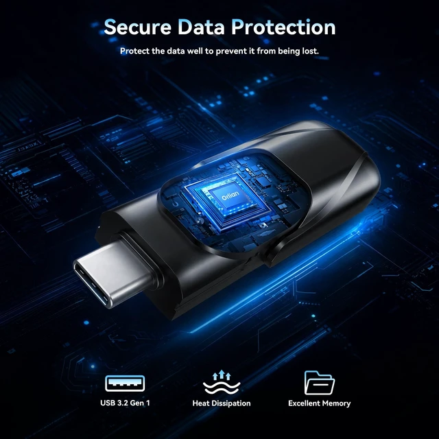 Alt view image 5 of 5 - Orlian 256GB USB C Flash Drive USB 3.2 Gen 1 SSD Thumb Drive 450MB/s