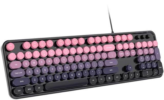 Main image of Dilter Wired Retro Typewriter Keyboard, Full Size USB Plug-and-Play Keyboard with Round Keycaps & Numeric Keypad, Comfortable Typing for Windows PC Laptop Home Office