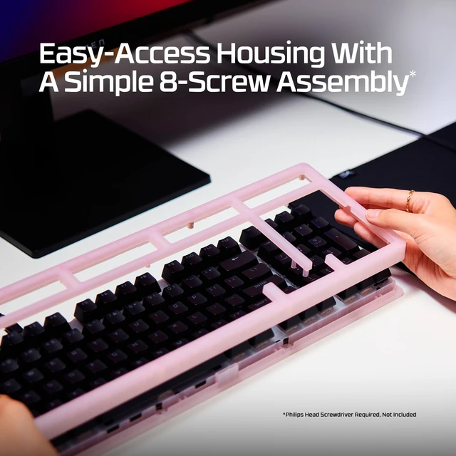 Alt view image 2 of 5 - HyperX Origins 2 1800 Gaming Keyboard, PC, Swappable Housing, Hotswap Switches, High Profile, 1800 Layout, 8k Polling, Adjustable Angle, Mechanical Switches