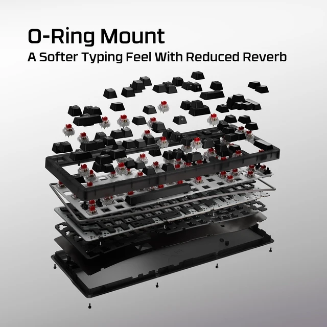 Alt view image 4 of 5 - HyperX Origins 2 1800 Gaming Keyboard, PC, Swappable Housing, Hotswap Switches, High Profile, 1800 Layout, 8k Polling, Adjustable Angle, Mechanical Switches