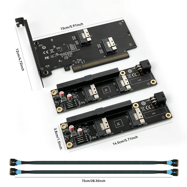 Alt view image 4 of 5 - RGEEK PCIe Bifurcation x16 to x8x8, x16 to Dual x8 Bifurcation Riser Card