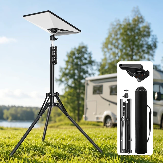 Main image of Starlink Mini Tripod Mount with Adapter,Featuring Adjustable Height and 360 Angle Adjustment, Tripod mounting kit,Compatible with Starlink Mini Satellites. Ideal for Camping and RV Travel.