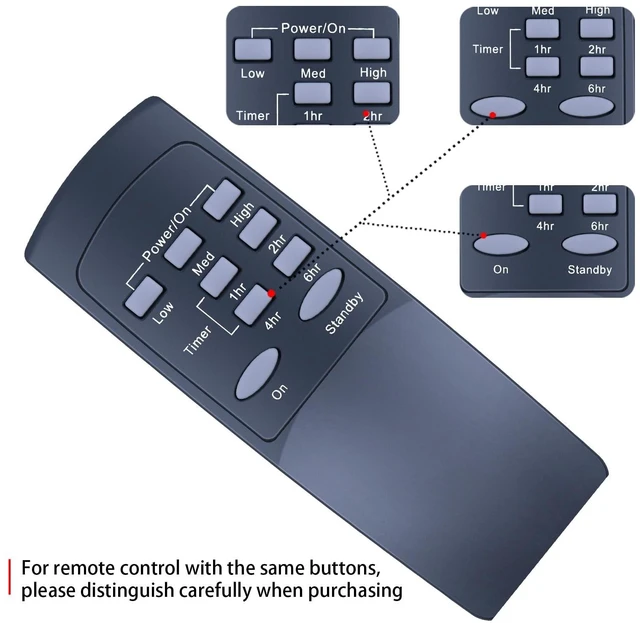 Alt view image 4 of 5 - MOVHEIYL Replacement Remote Control Compatible for Dimplex Infrared Plug-in Patio Heater DIRP15A10GR