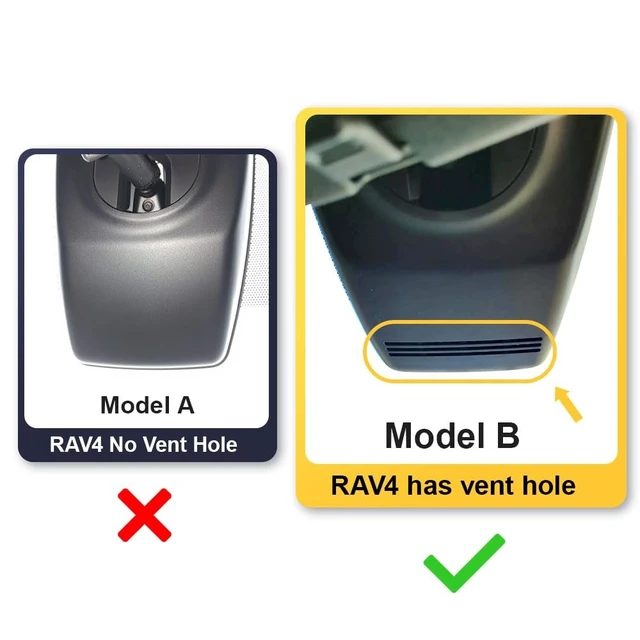 Alt view image 3 of 5 - Fitcamx 4K Dash Cam Suitable for Toyota RAV4 2022-2025 (Model B/with Vent Hole on Cover), NOT for RAV4 Prime, OEM Look, 2160P UHD Video, WiFi & APP, Loop Recording, G-Sensor, Plug & Play, 64GB Card