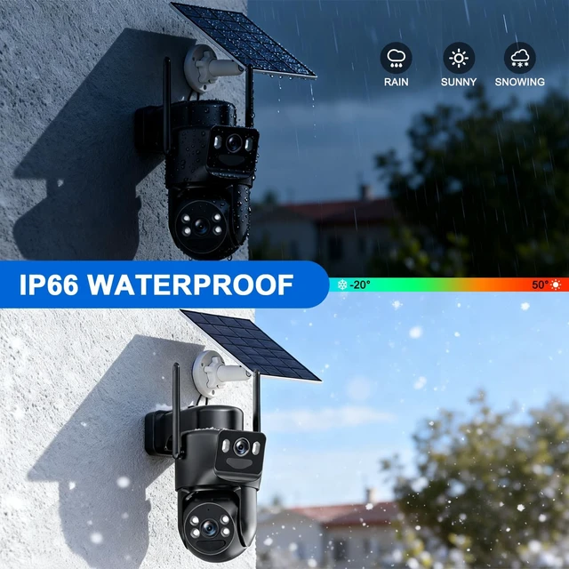 Alt view image 5 of 5 - 6MP Dual Lens Solar Security Cameras Wireless Outdoor, 360 View Pan/Tilt
