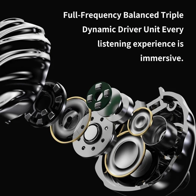 Alt view image 3 of 5 - LEAUDIO TRN Shell 4DD Planar Hybrid Headpohnes with 2Pin Detachable Cable Interchangeable Nozzle Design Earphones (Without mic)