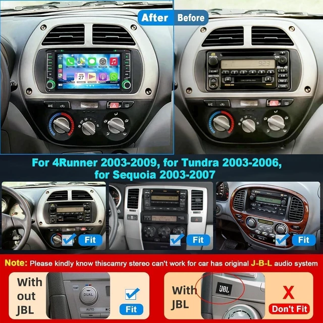 Alt view image 2 of 5 - 7 Inch Car Radio for Toyota 4Runner 2003-2009, for Tundra 2003-2006, for Sequoia 2003-2007, Car Stereo with CD/DVD Player- CarPlay & Android Auto,Bluetooth & FM Radio