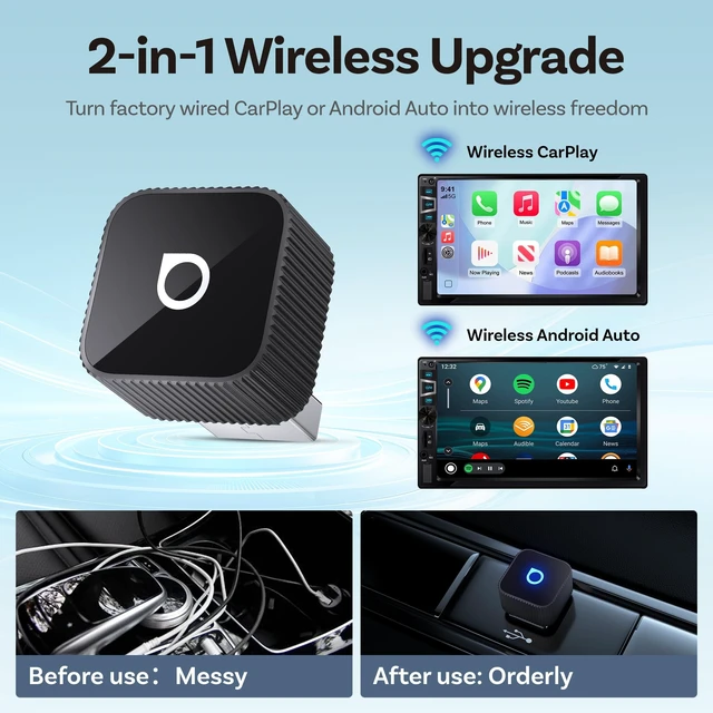 Alt view image 2 of 5 - OTTOCAST Mini Slim Wireless CarPlay Adapter & Android Auto Adapter