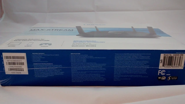 Alt view image 3 of 5 - Linksys AC2600 4 x 4 MU-MIMO Dual-Band Gigabit Router with USB 3.0 and eSATA (EA8500)