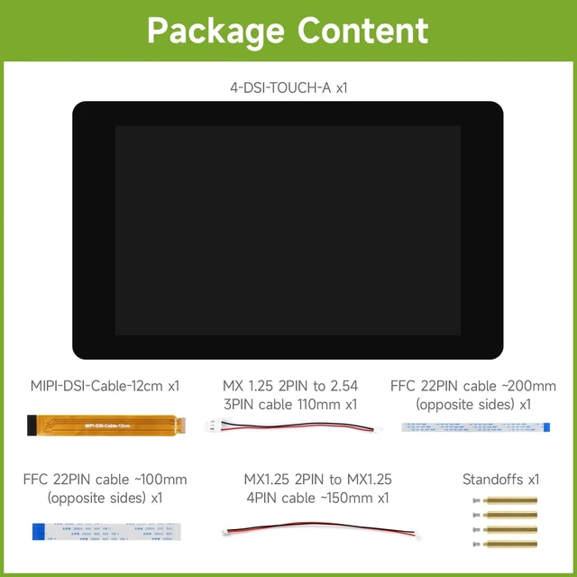 Alt view image 2 of 5 - waveshare 4inch DSI Capacitive Touch Display, Compatible with RPi 3A+/3B+/4B/5 480 800, IPS Display Panel, 5-Point Touch, Optical Bonding Toughened Glass Panel