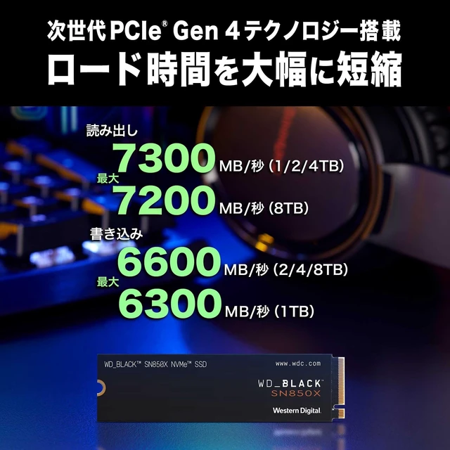Alt view image 2 of 5 - Western Digital WDS400T2X0E-EC Western Digital SN850X 4TB M.2-2280 PCIe Gen4 x 4 NVMe (Read Up to 7,300MB/sec) Internal SSD