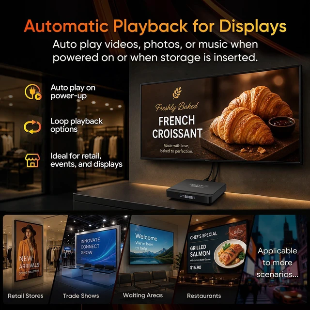 Alt view image 4 of 5 - NEUMI Atom 4K Max Network Media Player for USB Drives, microSD and NAS