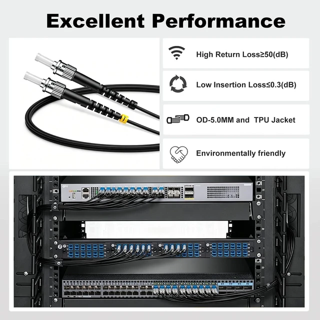 Alt view image 2 of 5 - FiberPrime-Outdoor OS2 ST to ST Single Mode Fiber Patch Cable, 100FT/31M