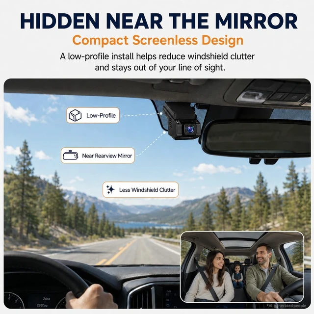 Alt view image 4 of 5 - Dash Cam Front and Inside, 2.5K+ 1080P Cabin Camera for Cars with 32GB Card