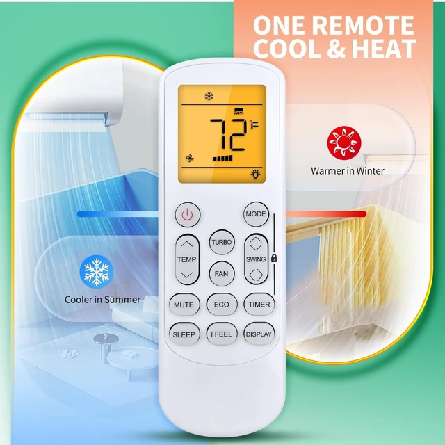 Alt view image 2 of 5 - FQOUG Replacement for Pioneer Diamante Air Conditioner Remote Control, GYKQ-78, Backlit, Display in Fahrenheit and Celsius
