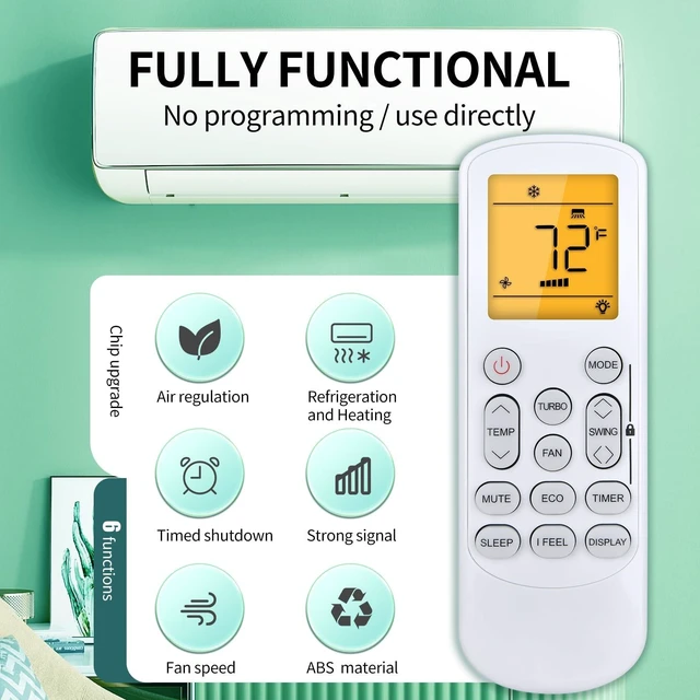 Alt view image 3 of 5 - FQOUG Replacement for Pioneer Diamante Air Conditioner Remote Control, GYKQ-78, Backlit, Display in Fahrenheit and Celsius