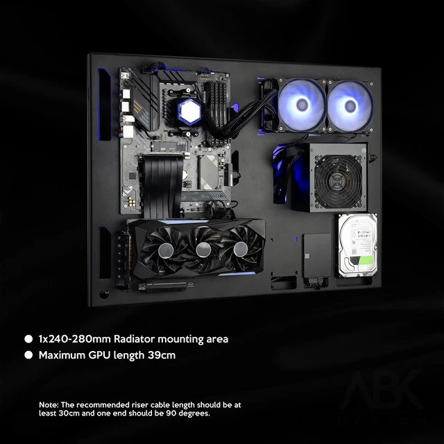 Alt view image 2 of 5 - ABKCA Design, Wall Computer Case - Wall Mount Computer Case - Gaming PC Case - Wall PC Case for PC Gaming - Computer Cases - Pc Chassis