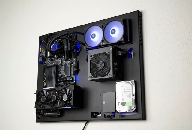 Alt view image 4 of 5 - ABKCA Design, Wall Computer Case - Wall Mount Computer Case - Gaming PC Case - Wall PC Case for PC Gaming - Computer Cases - Pc Chassis
