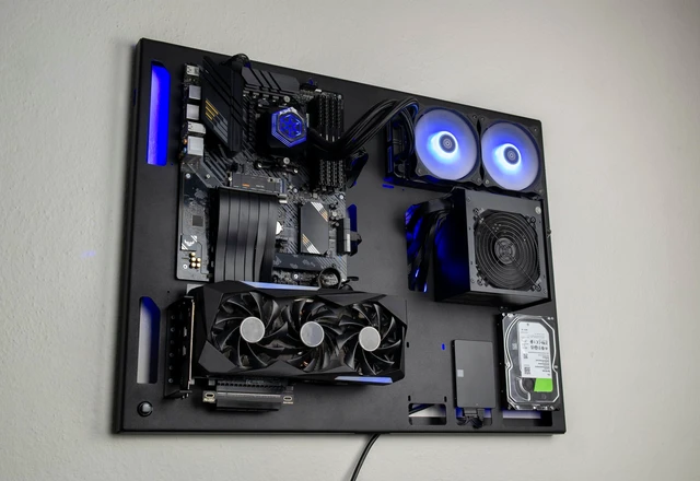 Alt view image 5 of 5 - ABKCA Design, Wall Computer Case - Wall Mount Computer Case - Gaming PC Case - Wall PC Case for PC Gaming - Computer Cases - Pc Chassis