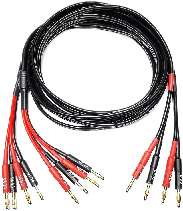 Main image of CNCESS Bi-Wire Banana Plug Splitter Speaker Cable, 2-Pack (6 feet)