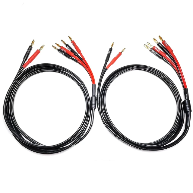 Alt view image 2 of 5 - CNCESS Bi-Wire Banana Plug Splitter Speaker Cable, 2-Pack (6 feet)