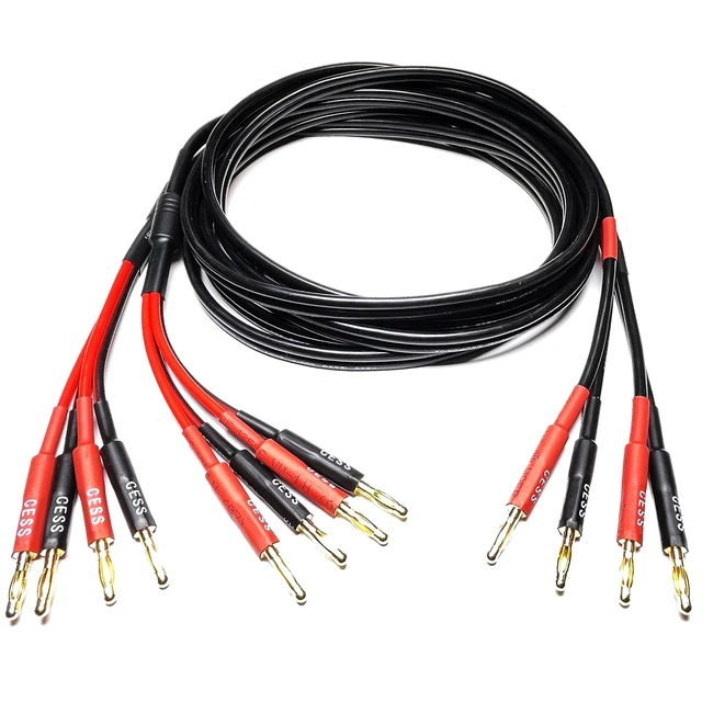 Alt view image 5 of 5 - CNCESS Bi-Wire Banana Plug Splitter Speaker Cable, 2-Pack (6 feet)