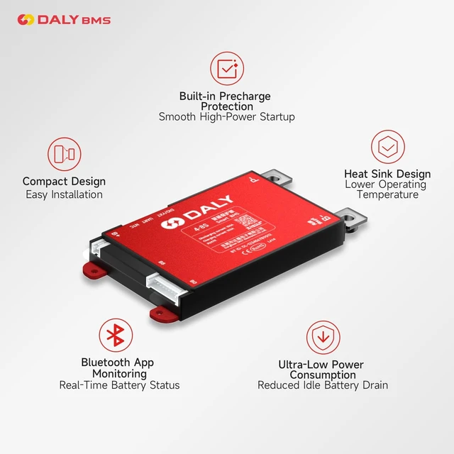 Alt view image 4 of 5 - DALY BMS 12V-24V 100A Built-in Bluetooth