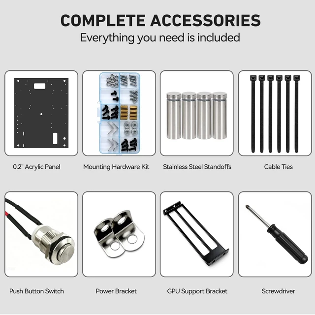 Alt view image 4 of 5 - Open Air Acrylic PC Test Bench Case, Transparent Open Frame Computer Chassis for MATX/ITX Motherboards, Superior Cooling Design, Easy Assembly, DIY Gaming PC Test Platform