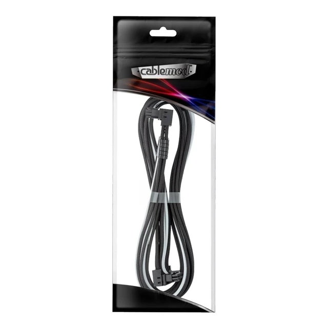 Alt view image 4 of 4 - CableMod Pro ModFlex 12V-2x6 PCIe Cable for Corsair T5 (Blk+Wht, 16p,90B)
