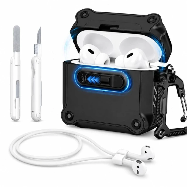 Main image of KASOTT for AirPods Pro 3 Case (2025), MagSafe, Secure Slide Lock, Carabiner