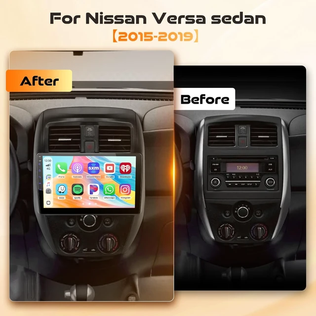 Alt view image 2 of 5 - Realdio Car Stereo for Nissan Versa Sedan 2015-2019, 10" Touchscreen Radio