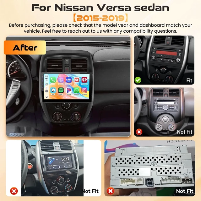 Alt view image 3 of 5 - Realdio Car Stereo for Nissan Versa Sedan 2015-2019, 10" Touchscreen Radio