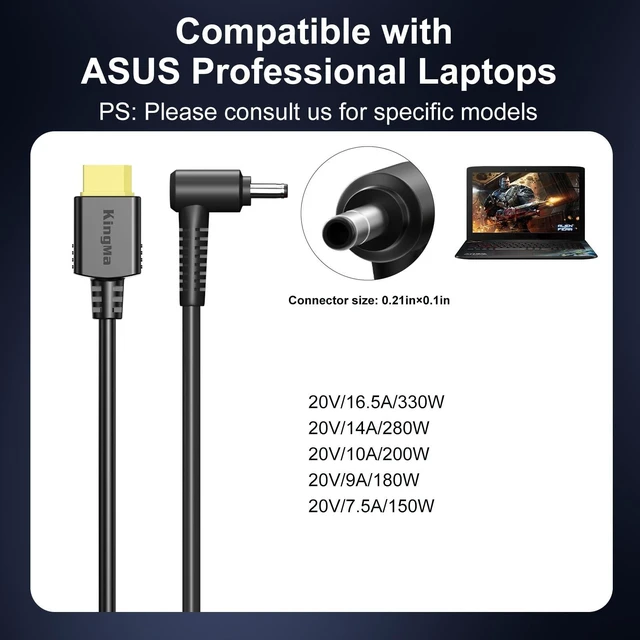 Alt view image 5 of 5 - King Ma 330W Replacement DC Power Cable, XT60 to DC 5.5 * 2.5mm Connector, Compatible with ASUS Laptops