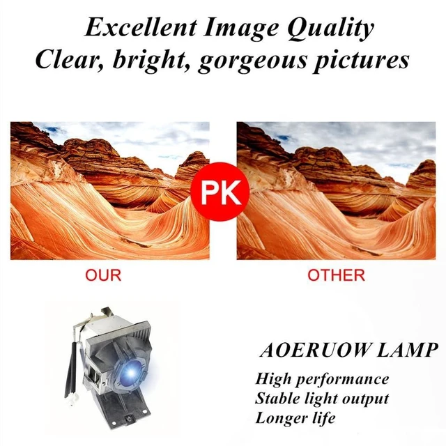 Alt view image 4 of 5 - AOERUOW RLC-119/RLC-117/RLC-116 Replacement Lamp Bulb with Housing
